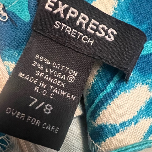 EXPRESS Teal Floral Sleeveless Dress - Picture 3 of 3